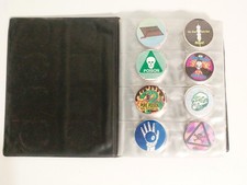 Lot of 128 Vintage 90s Pogs 1990s Binder Case Poison 8ball Skulls Rare Pog