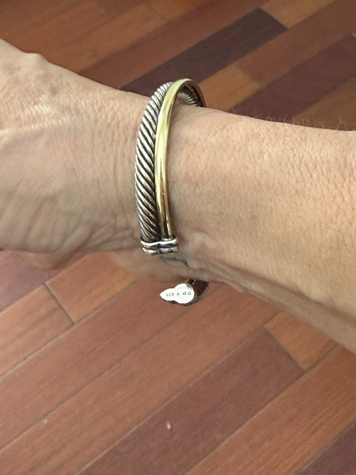 David Yurman Pulsera Cruzada y Topacio Renacimiento Cóctel Anillo Talla 7 Foto 4 de 4