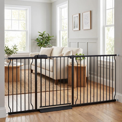 Baby Gates Extra Wide 71.5-76.4 Inch Large Baby Gates for Stairs Tension Pet Dog