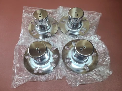 4 TOWERS SPINNERS STUD MOUNT CHROME WHEEL RIM CENTER CAPS 3.18-3.30 BORE 5 LUG