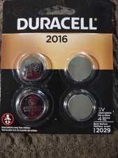 Fresh 2029exp. Duracell CR 2016 3V Lithium Coin Battery w Bitter Coating 4 Count