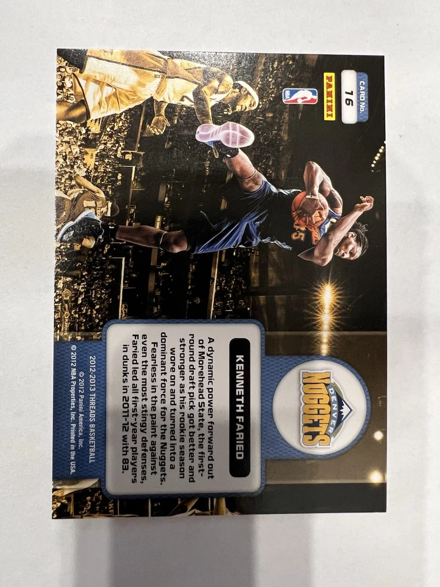 2012-13 panini threads basketball kenneth faried nuggets high flyers #16 rc