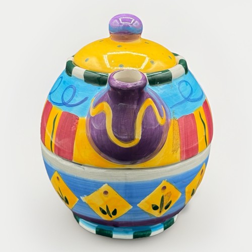 Colorido juego de tazas tetera de cerámica apilada pintada a mano* caprichoso floral - Imagen 2 de 9