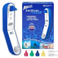 Mack's Ear Dryer PRO Rechargeable Warm Air 1 Count (Pack of 1), Blue