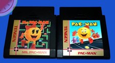 TESTED Nintendo NES Games Lot MR. PACMAN and MS. PAC-MAN TenGen Cartridge Works