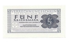 5 Reichsmark 1944 Ro. 512 (1) UNC Wehrmacht