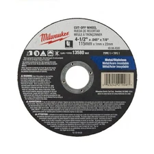 Milwaukee 49-94-4500 Cut Off Wheel 4.5" Inch Type 1 Grinding Wheel