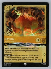 GASTON - FRIGHTFUL BULLY 2/204 UC LORCANA COLD FOIL NM 10 KOLE