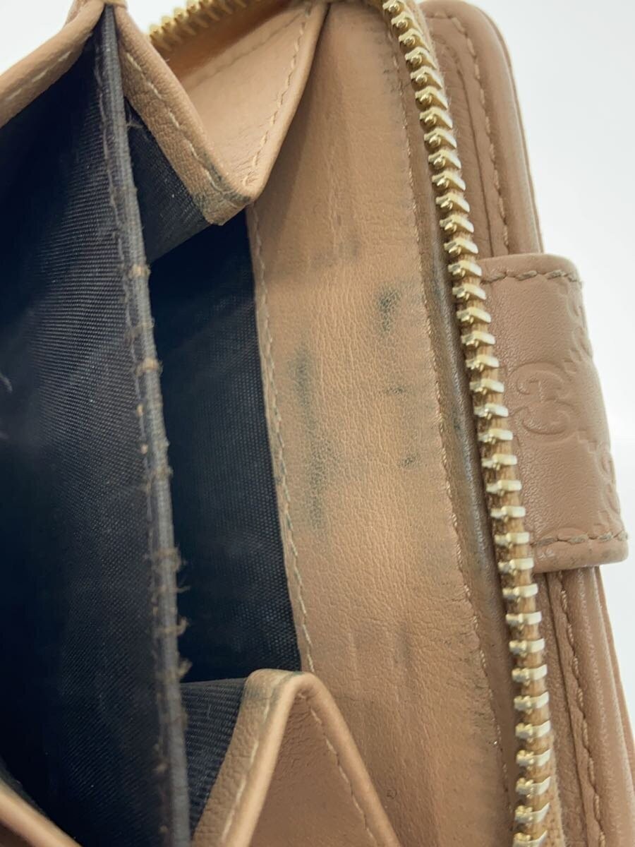 GUCCI Folded Wallet Leather BEG Women s From Japan thumbnail 8