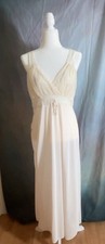 1950s Nightie Dress Lingerie Pale Peach Nylon Lace Trim Unbranded Sz S Flaws