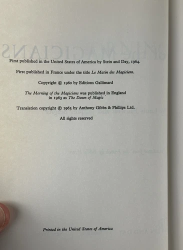 The Morning of The Magicians by Louis Pauwels & Jacques Bergier HCDJ 1964 1st US - 画像12/13