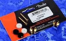 Fender Vintage Gold Strap Buttons, Screws & Washers, 0018916049