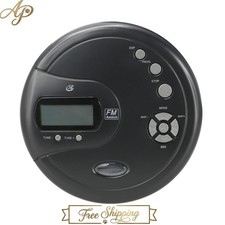 Portable Black CD Player with Anti-Skip Protection  FM Radio - Travel Essential