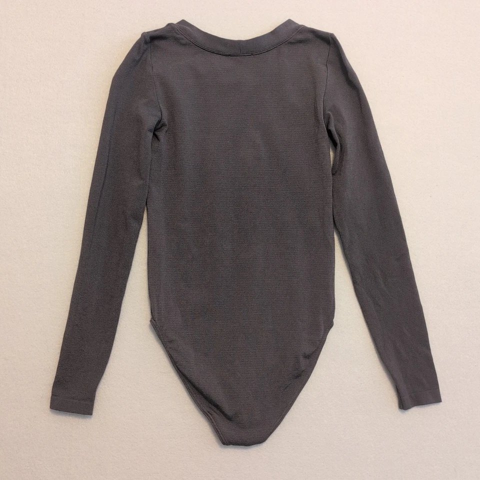 Body Wolford parte inferior completa sin costuras manga larga para mujer XS gris algodón elástico Foto 3 de 4
