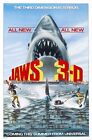 Jaws 3 3D 11x17 Movie Poster (1983) third dimension is terror Horror Classic Art