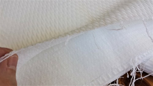 White Fabric Textured Diamond Pattern 54 x 58 inch piece - Picture 3 of 7