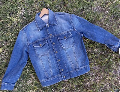 Current/Elliott SNAP UP retro DENIM JACKET Medium nwt Katie Holmes designer