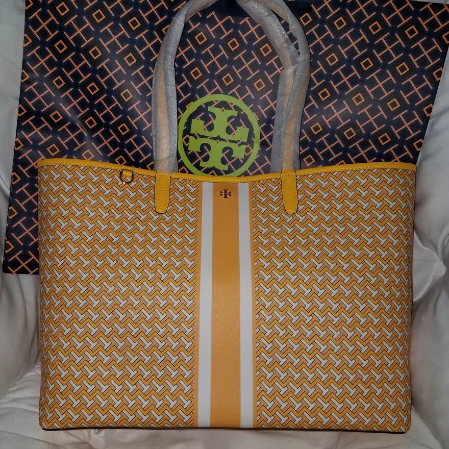 Tory Burch Tzag Allover Tote Yellow NWT