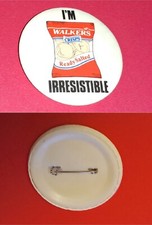 Vintage Pin Badge: Walkers Crisps I'm Irresistible, Ready Salted Flavour Pin