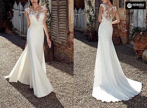 Abito Vestito da Sposa Semplice Sirena Coda Simple Wedding Bride Dress  BRID013 | eBay