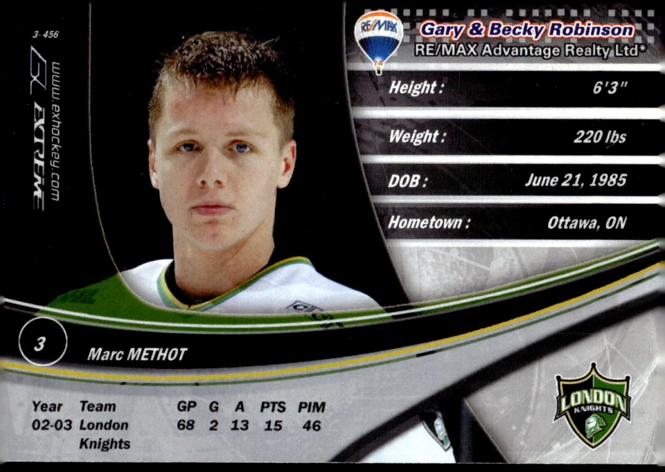 Marc Methot - Signed 2003-04 London Knights Team Issued Card #3 - Image 2 of 2