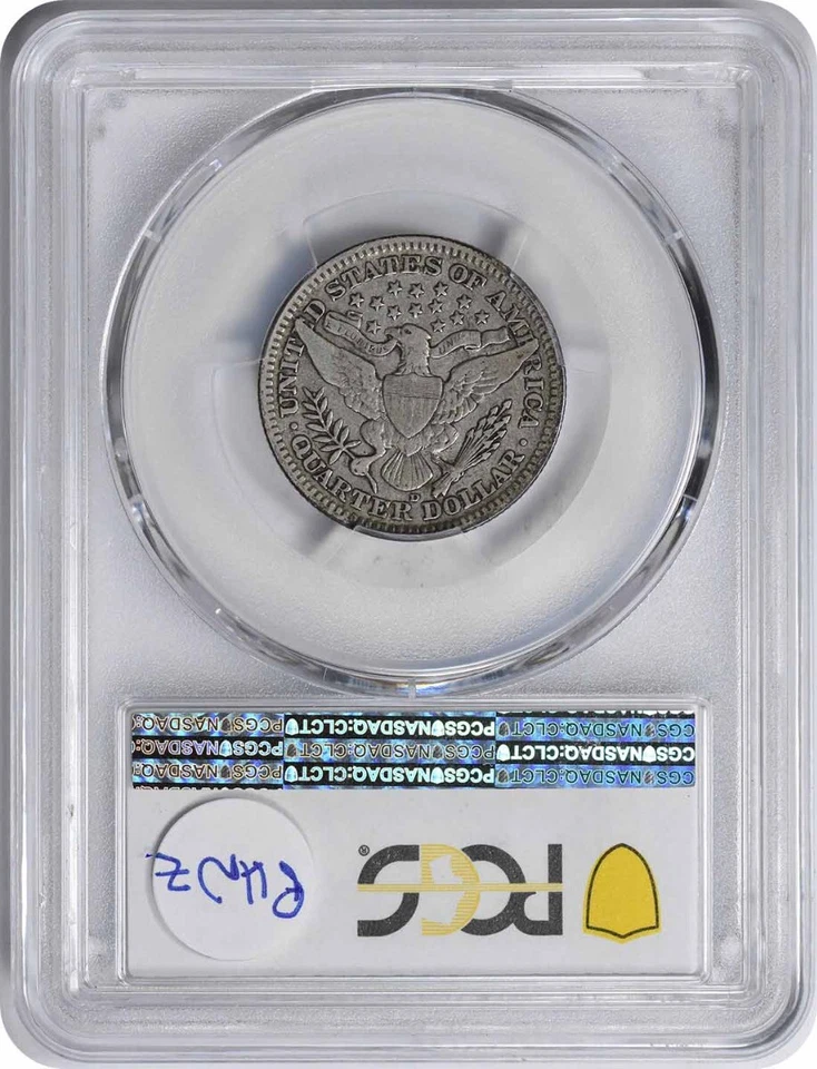 1911-D Barber Silver Quarter VF20 PCGS - Image 2 of 2