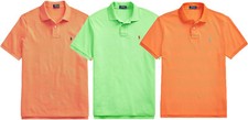 Polo Ralph Lauren Men's Classic Fit Mesh Polo Shirt Size Small Green Orange NEW