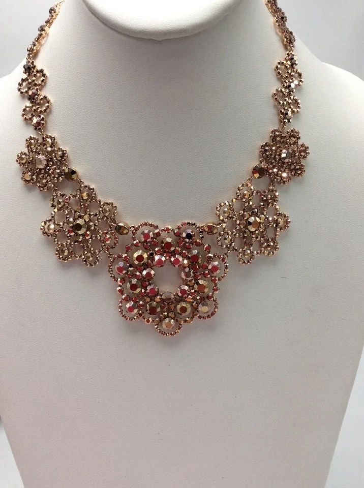 $248 KATE SPADE NEW YORK Crystal Lace Floral Bib Necklace #249 - Image 4 of 4