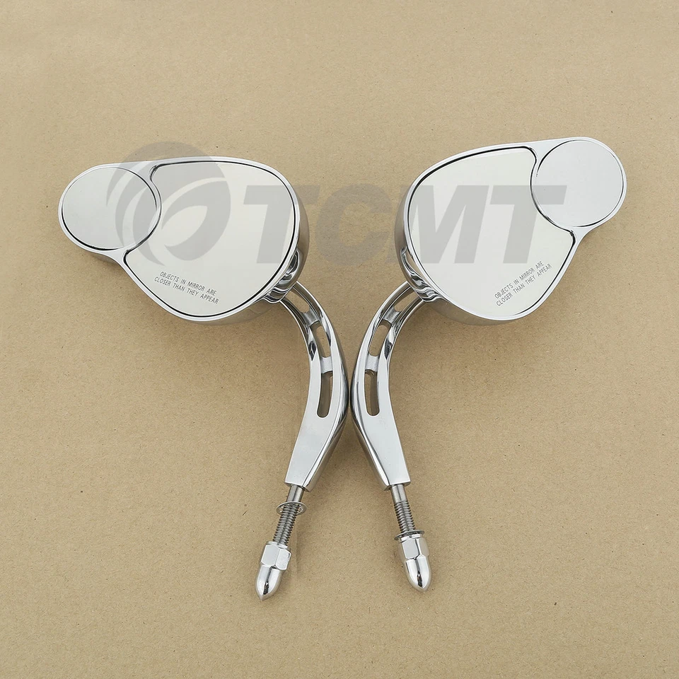 Split Vision 镜子 适合 Harley Touring Electra Glide Road King Glide 铬 — 第 2/4 张图片