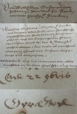 Letter ELMPT (Niederkr&uuml;chten) 1639: from Elmpt to Drove to Beeck (Wegberg)