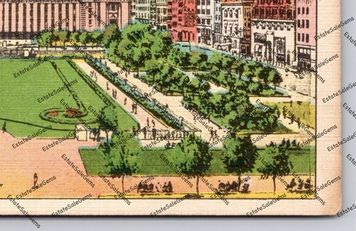 Antique Postcard Bryant Park And Public Library New York City - 第 10/14 張圖片