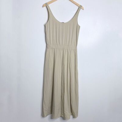 NWT Massimo Dutti Flared Poplin Dress Elastic Waist With Pockets Side Vent XS