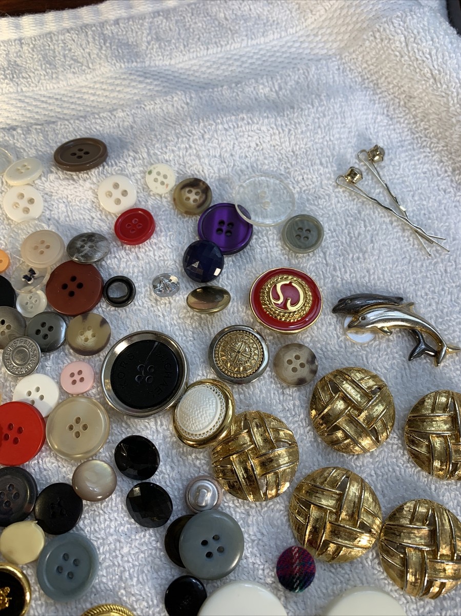 Nautical Anchor Navyand Gold Button LOT Bundle Of RARE