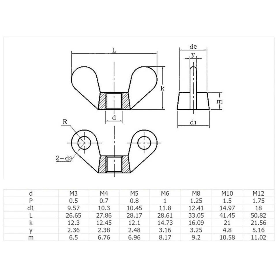 Kupfer Flügelmuttern Muttern Flügelmutter Messing Metrisch M3 M4 M5 M6 M8 ~ M12 - Bild 2 von 4