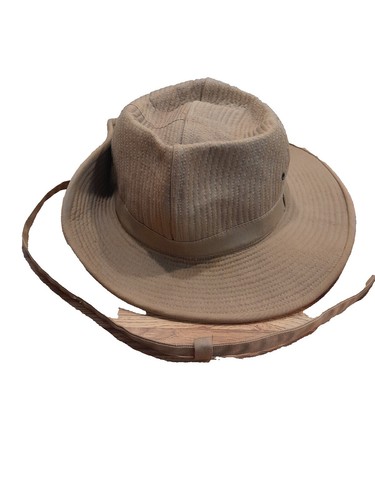 Vintage 90s Banana Republic Safari Hat Mens S Beige Fedora Travel