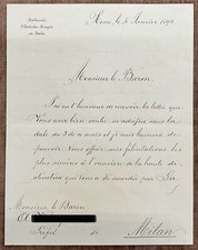 ROME AUSTRIAN EMBASSY TO THE PREFECT OF MILAN GRAND CROSS FRANCIS JOSEPH