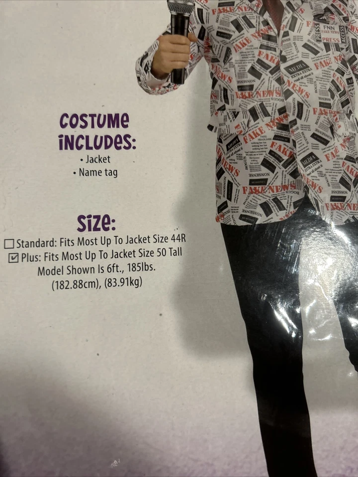Disfraz de reportero de noticias falsas CNN de los principales medios de comunicación Foto 2 de 2