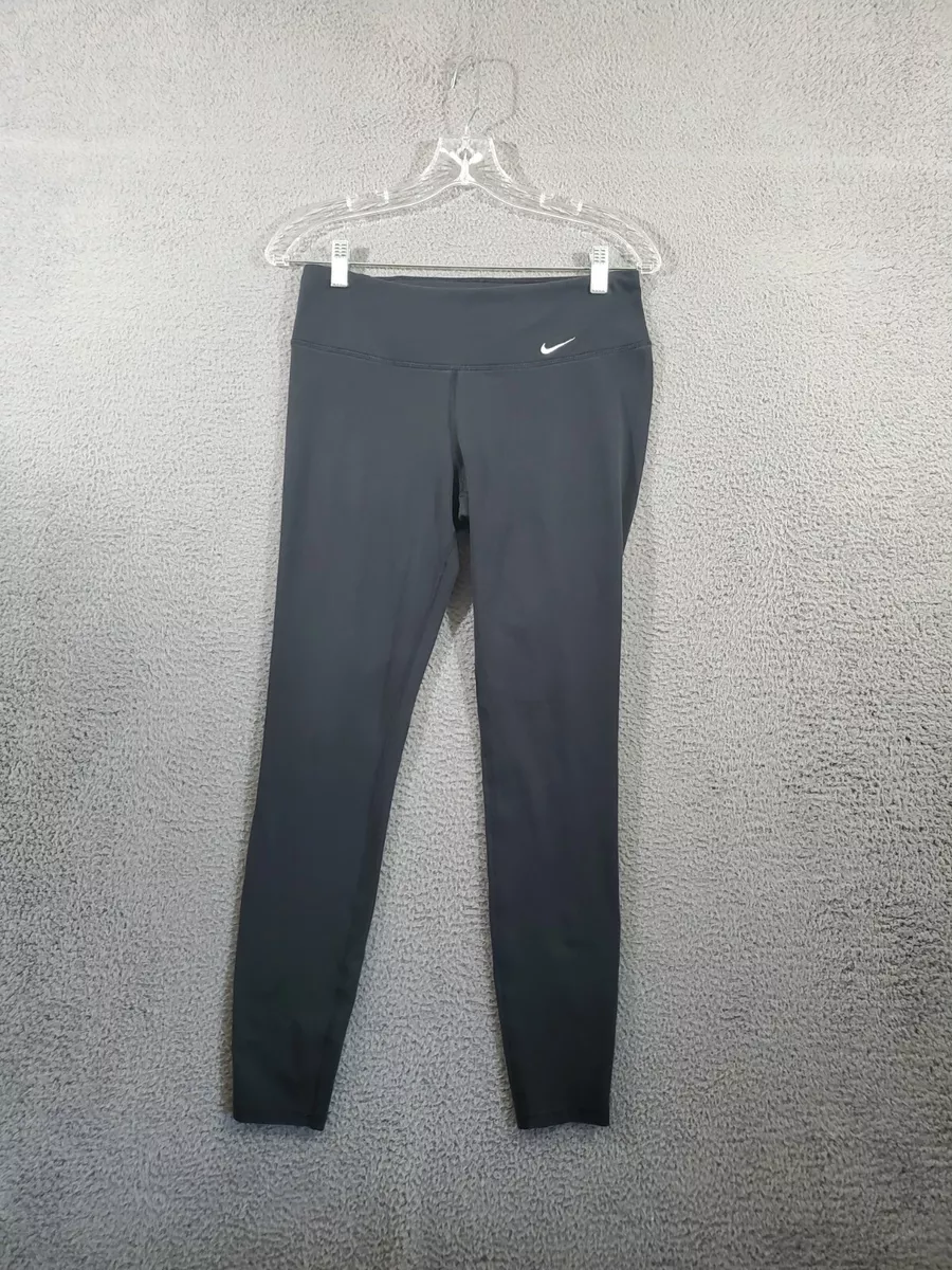 Nike Leggings Womens Medium Black Dri Fit Skinny Essential Embroidered Logo