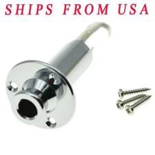 New 1/4" Acoustic Electric Guitar Mono Endpin Output Jack Strap Button Socket CR