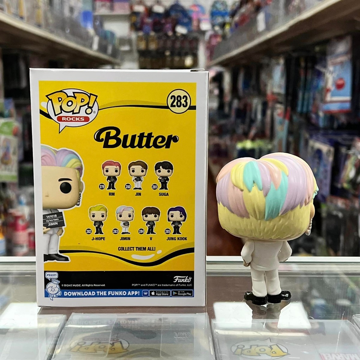 Funko Pop BTS Butter Jimin Mit Schutzbox - Sammlerfigur Ca. 9,5 Cm + ToyBop Protector