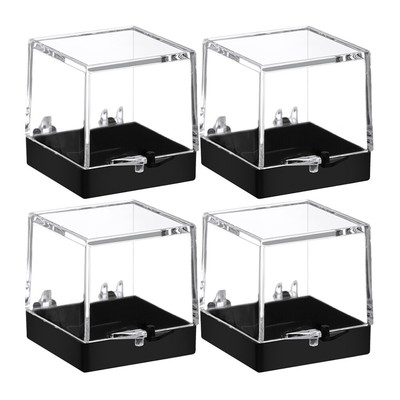  4 Pcs Specimen Display Box Mineral Case Storage Transparent Showcase
