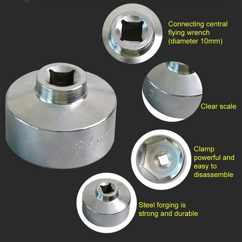 27/32/36mm Low Profile Oil Filter Wrench 6-Point Socket Steel Drive Filter Tool - Picture 5 of 10