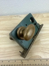 Vintage Russwin Mortise Exterior Lock - NO KEY/LOCK- Brass Oval Knobs Door Lock