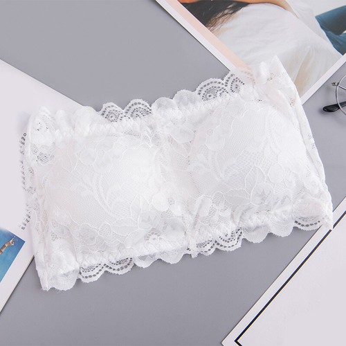 Damen Spitze Röhre BH Tops Trägerlos Nahtlos Dehnbar Bandeau Brust Wickel - Bild 13 von 17