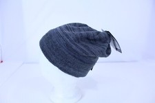 Winter Hat Knitted Fleece Beanie Dark Iron Marbled Medium With Stay Put Band
