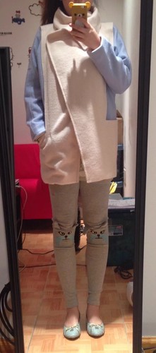 oversize coréennes en Manteau laine mélange bleu femmes de pour gSqn0vxPn