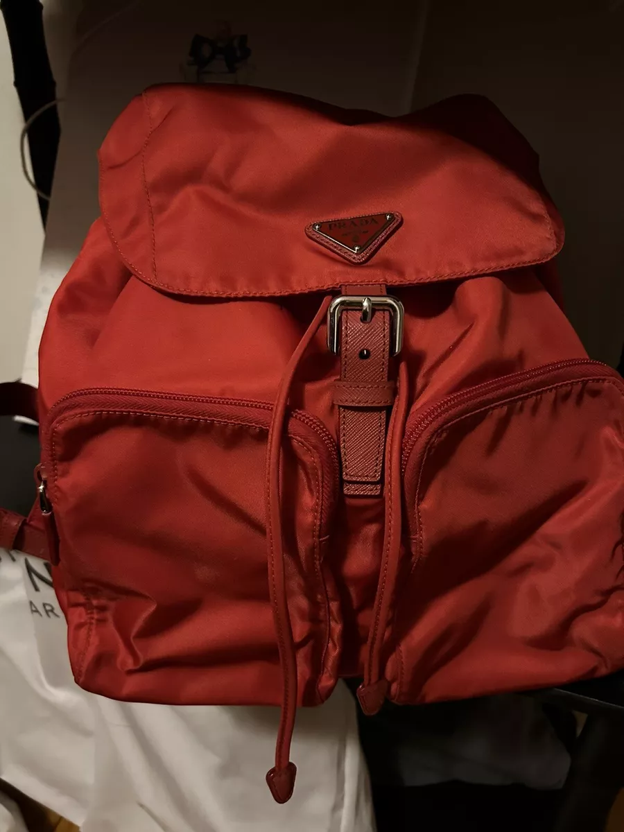 Prada red nylon clearance backpack