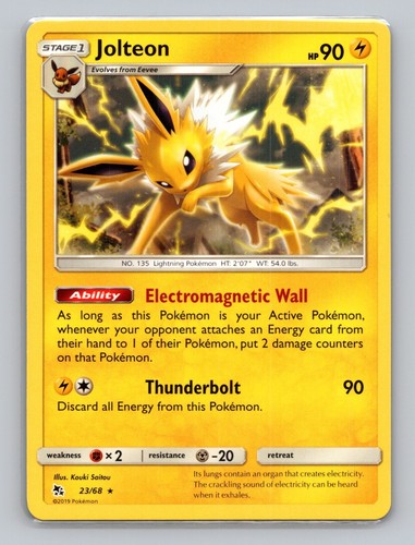 Jolteon Rare Normal Hidden Fates 23/68 LP Pokémon TCG | eBay