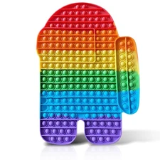 Large Among Us Fidget Toy Antistress Sensory Bubble Toy 16in Height Pop New