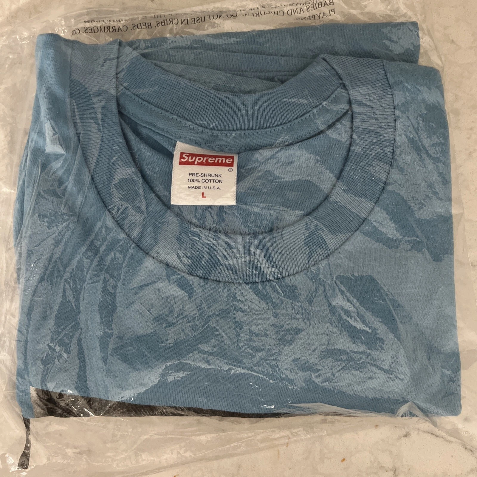 Supreme Roy DeCarava Mississippi Tee SS22 LT ardoise grande taille neuf étiquettes scellées L